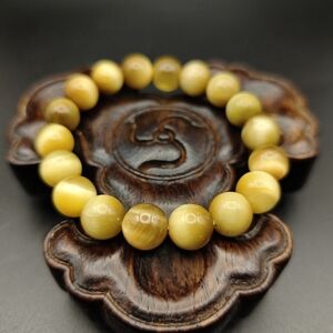 Gold Tiger's Eyes Stone Bead Bracelet